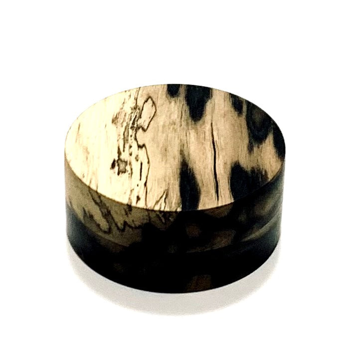 黒柿の香合 孔雀杢 60mm 特上 切立型 1タッチ式