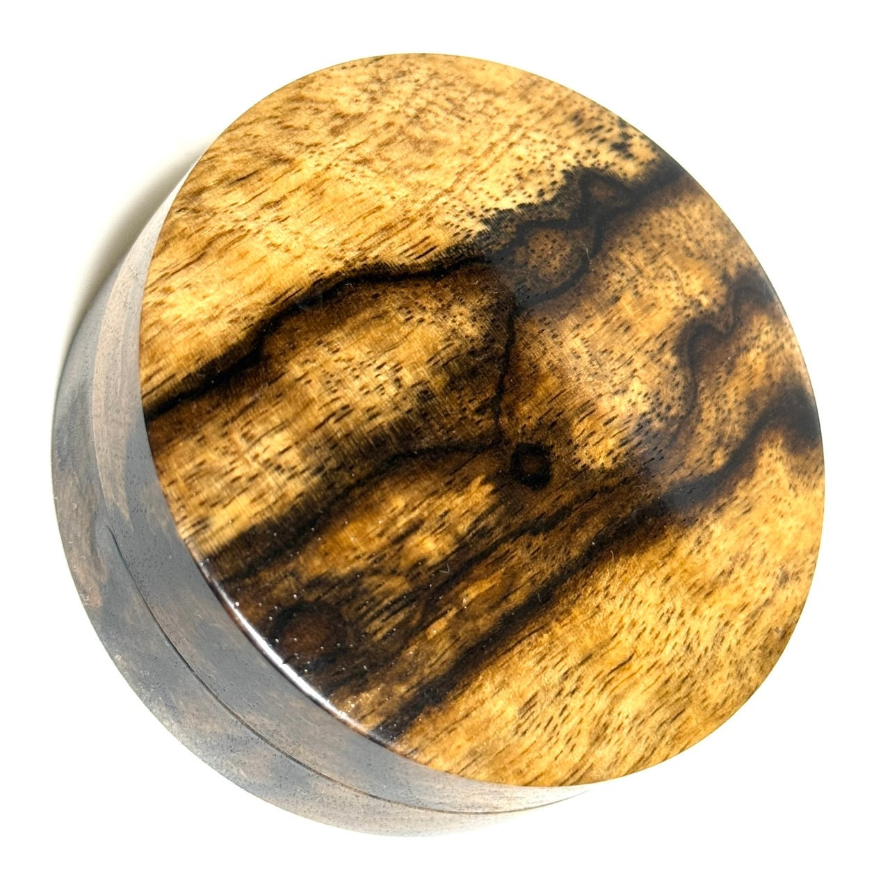 黒柿の香合 70mm 切立型 1タッチ式 標準杢