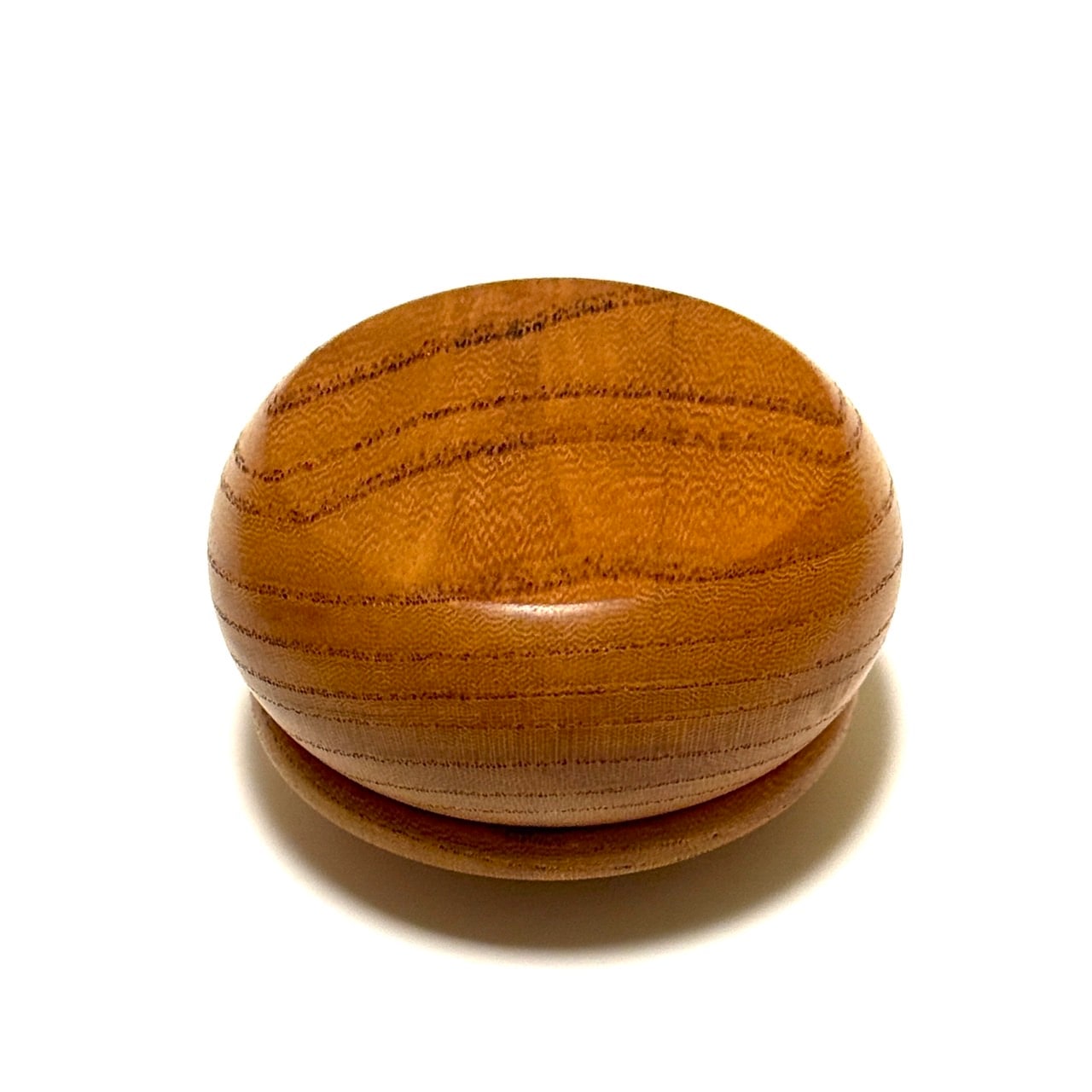 国産本欅の香合 60mm まんじゅう型 蓋厚タイプ 1タッチ式