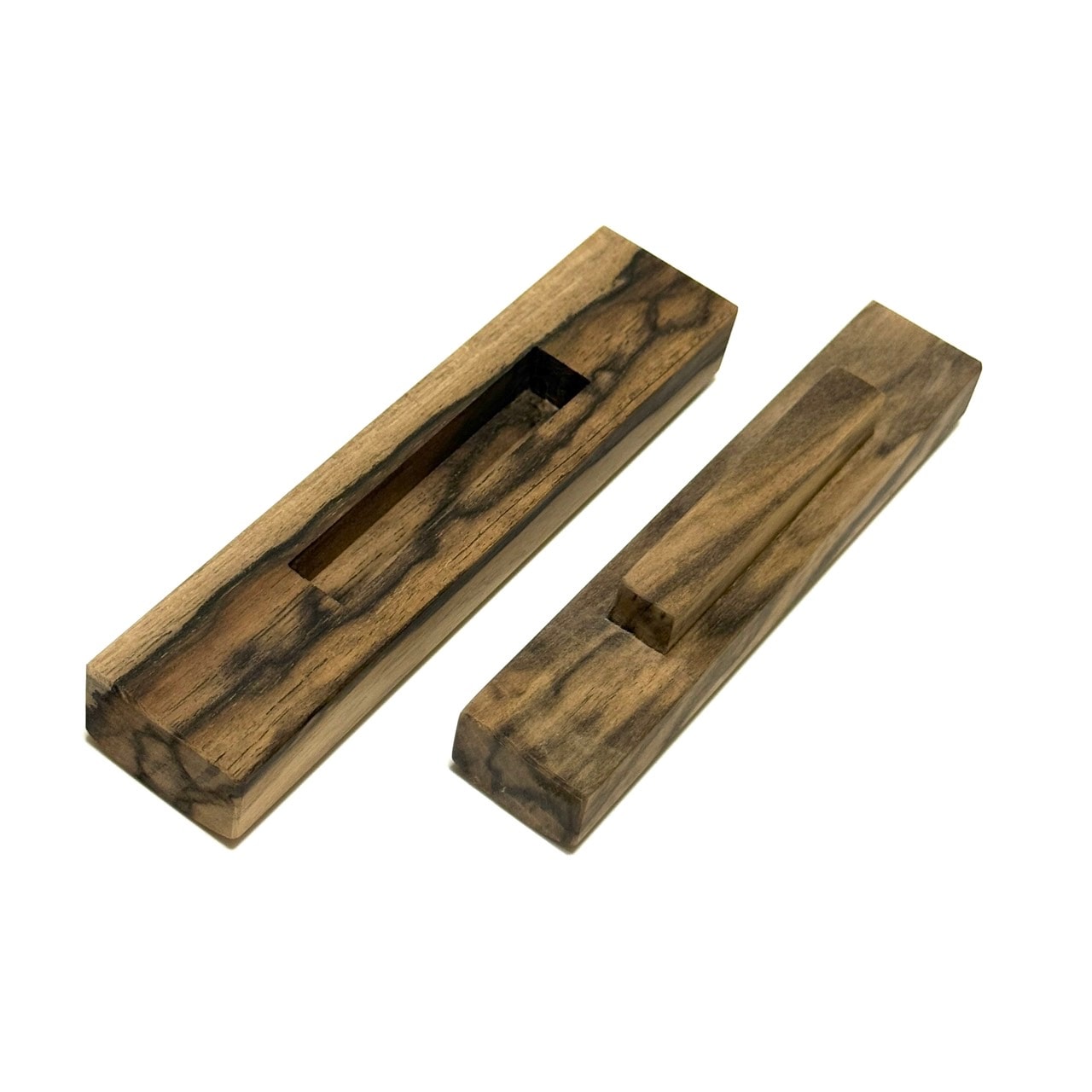 Black Persimmon Wood Portable Measuring Ruler, Premium Quality, Striped Grain