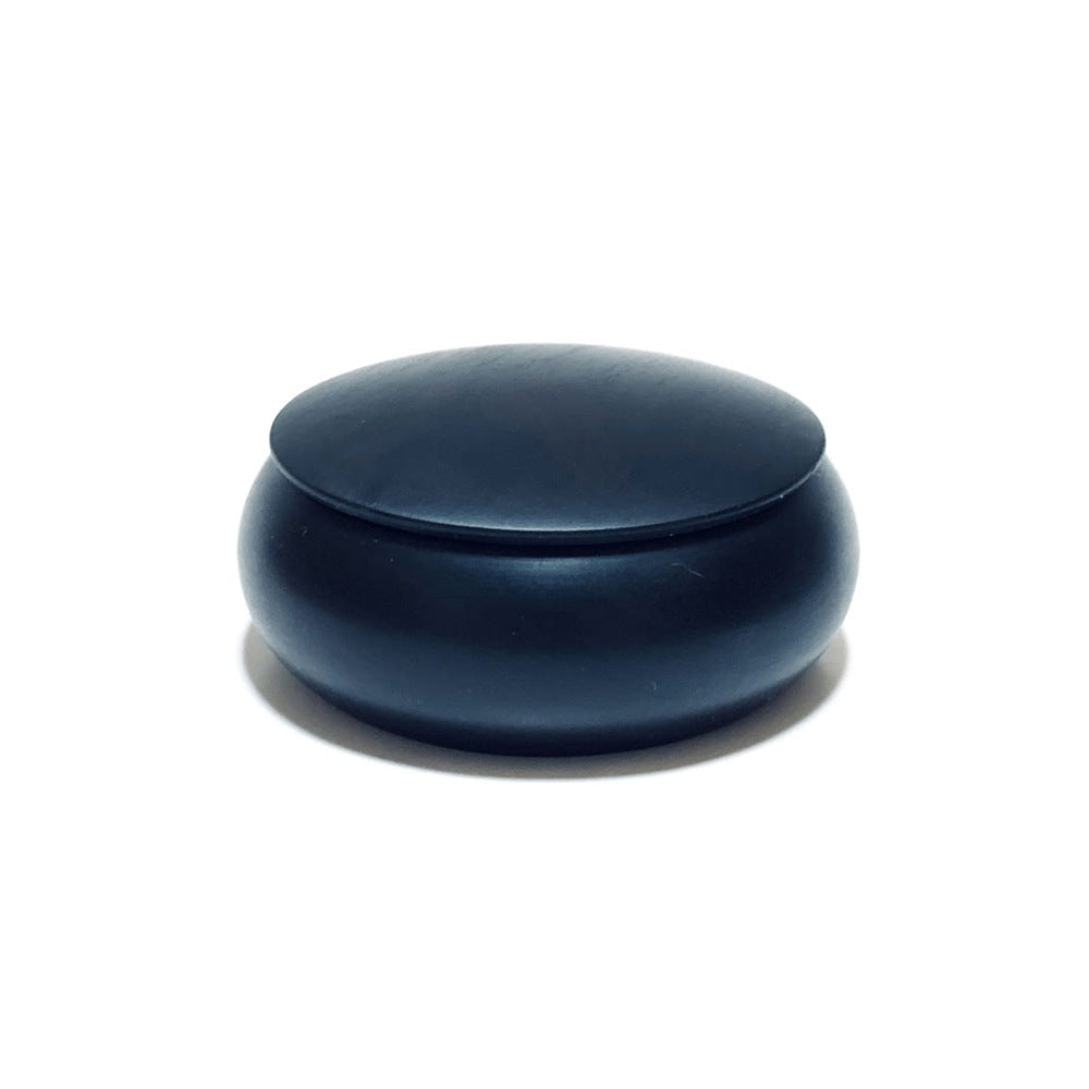 青黒檀の香合 70mm まんじゅう型 1タッチ式