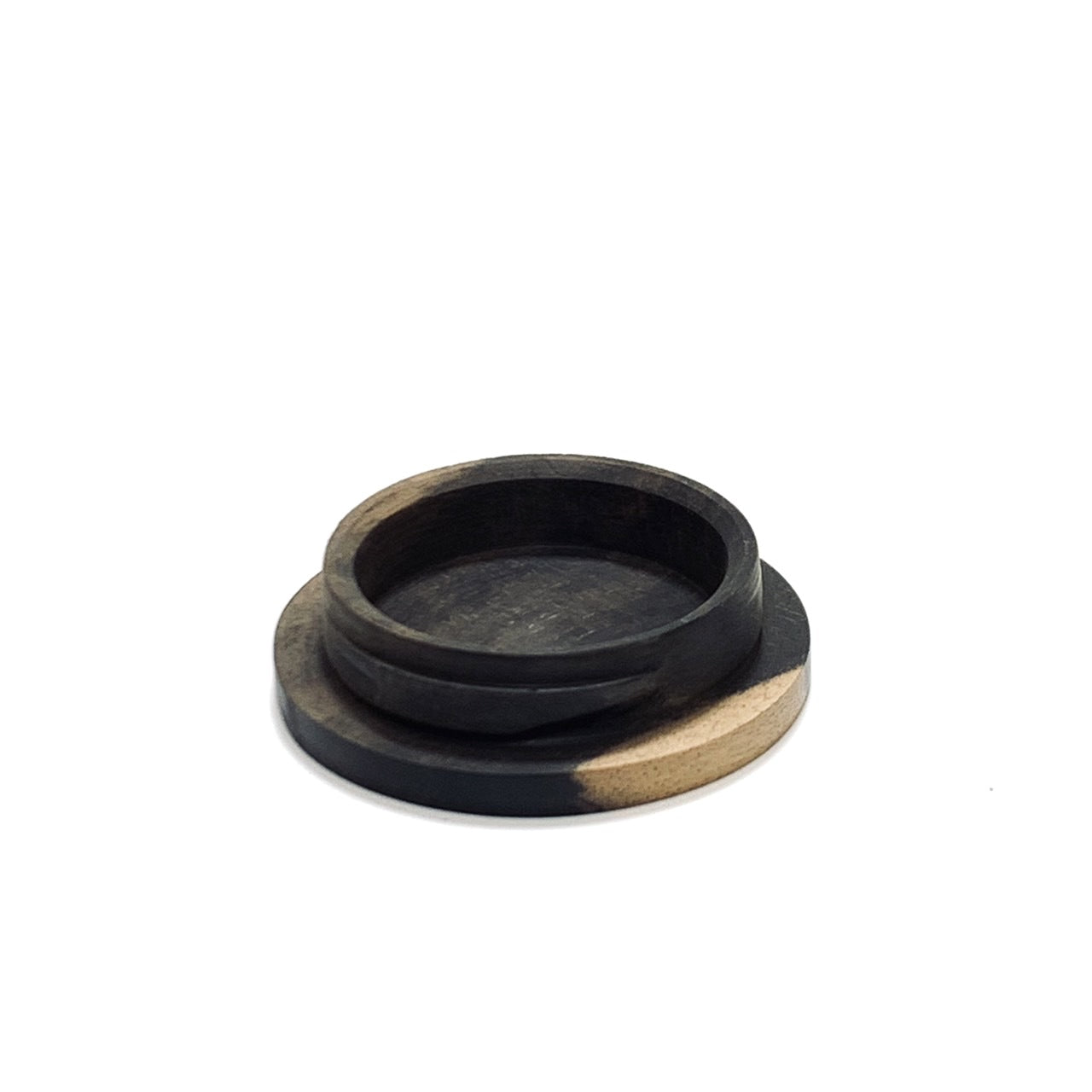 Black Persimmon Incense Box, Peacock Grain Pattern, 60mm, Chiyo-gata Style, One-Touch Closure, Premium Grade