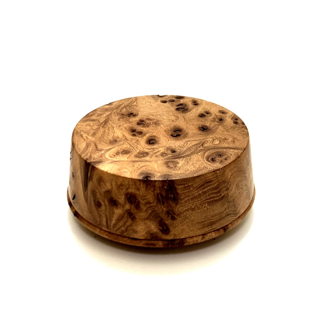 本欅瘤杢の香合 70mm 極上 新型 1タッチ式