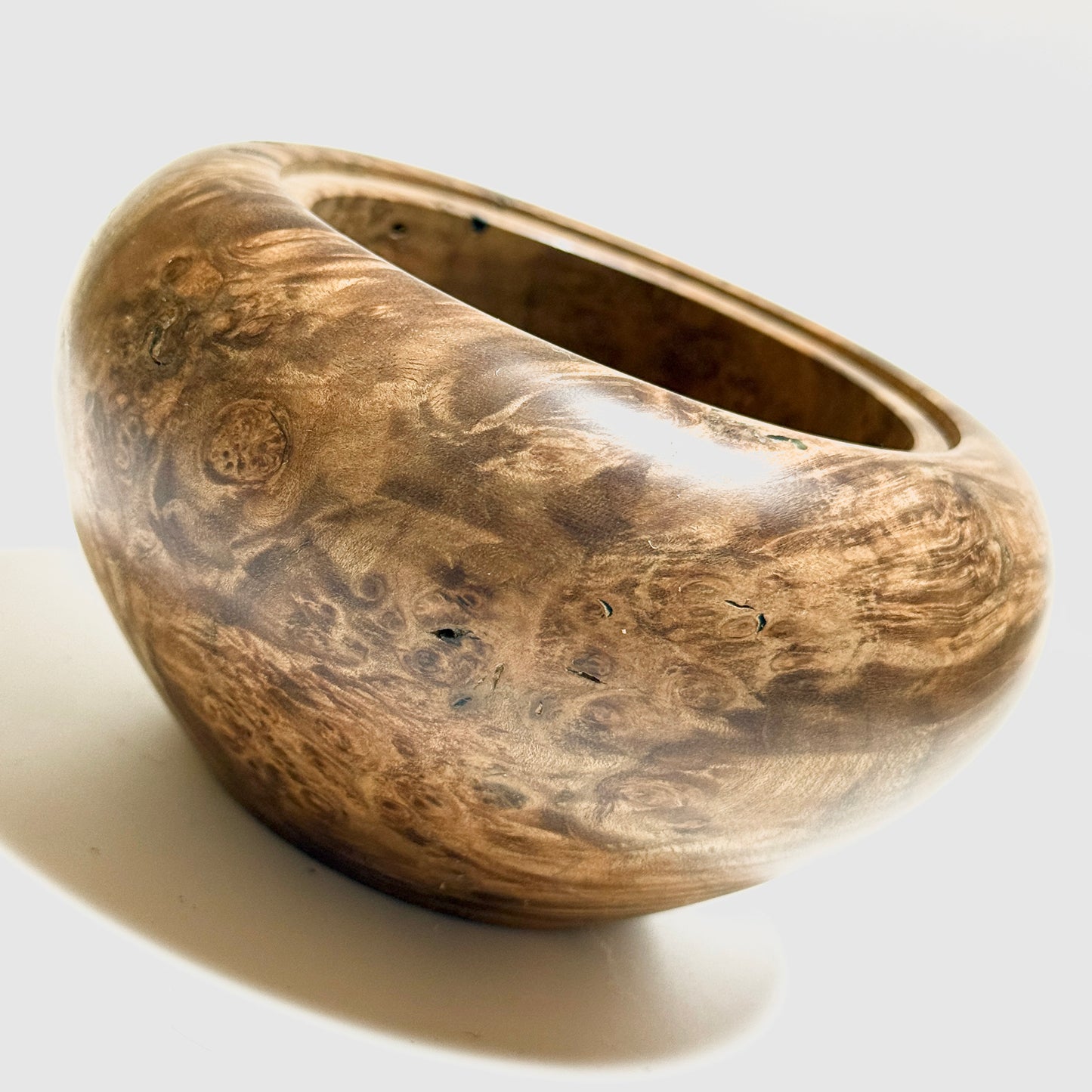 Maple burl incense burner, 4 inches (120mm diameter), top-grade, eight-headed design.