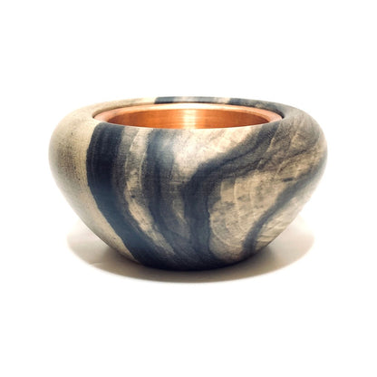 黒柿の香炉（直径115mm）　頭八型　標準杢