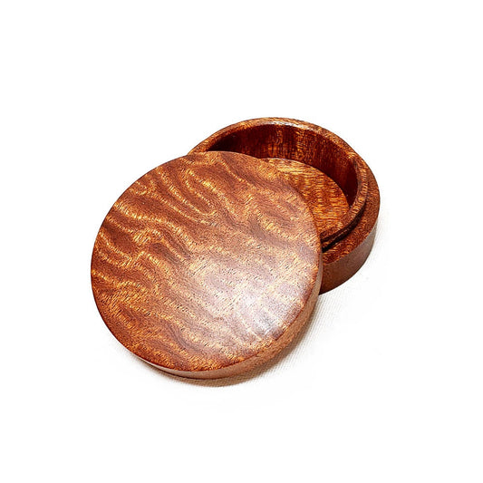 サペリの香合　70mm　切立型　1タッチ式