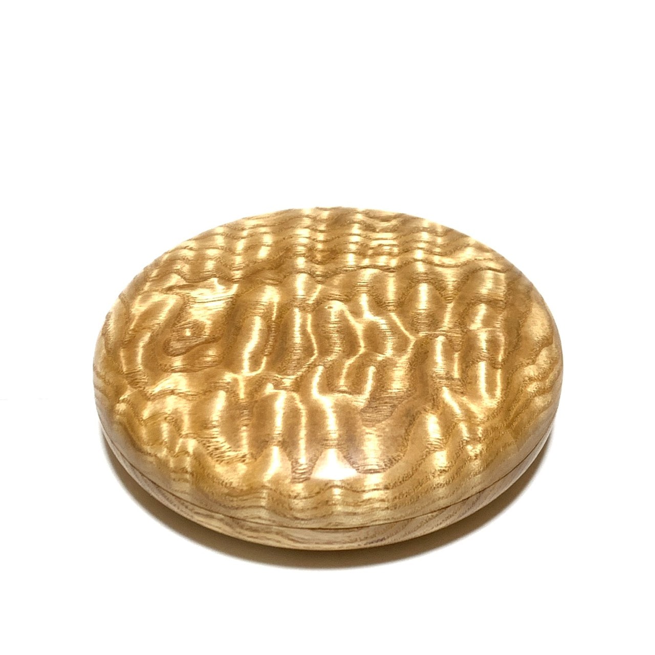 塩地玉杢の大香合　4寸（直径120mm）　特上　はまぐり型　1タッチ式