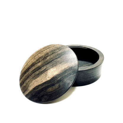 黒柿の香合　70mm　標準杢　新型　1タッチ式