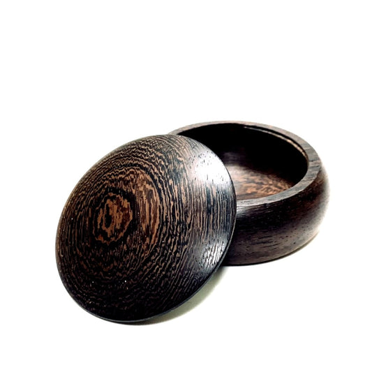 本鉄刀木の香合　70mm　まんじゅう型　1タッチ式