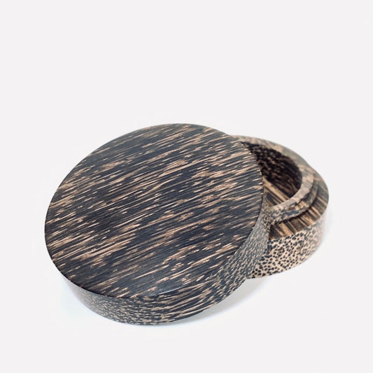 椰子の木（檳榔樹）の香合　70mm　切立型　1タッチ式