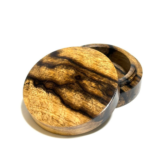 黒柿の香合　70mm　切立型　1タッチ式　標準杢