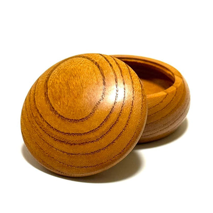 国産本欅の香合　60mm　まんじゅう型　蓋厚タイプ　1タッチ式