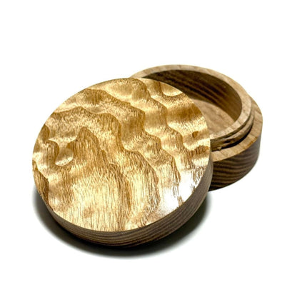 塩地玉杢の香合　70mm　切立型　1タッチ式