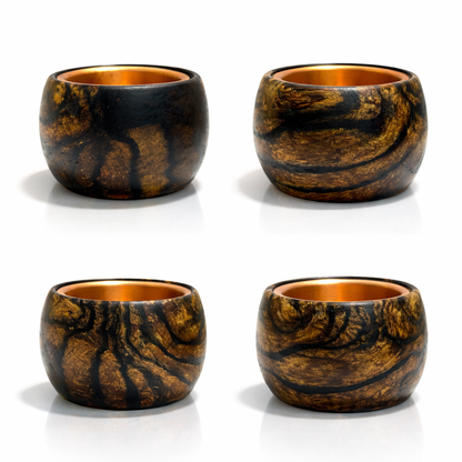 Black persimmon wood incense burner, titled "Genyo" (approximately 100mm in diameter)