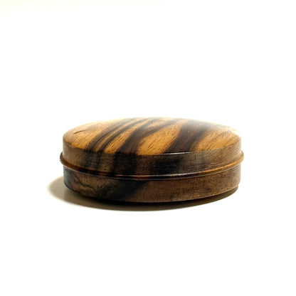 Black persimmon wood incense box, 70mm, straight-sided (with rim), one-touch type.