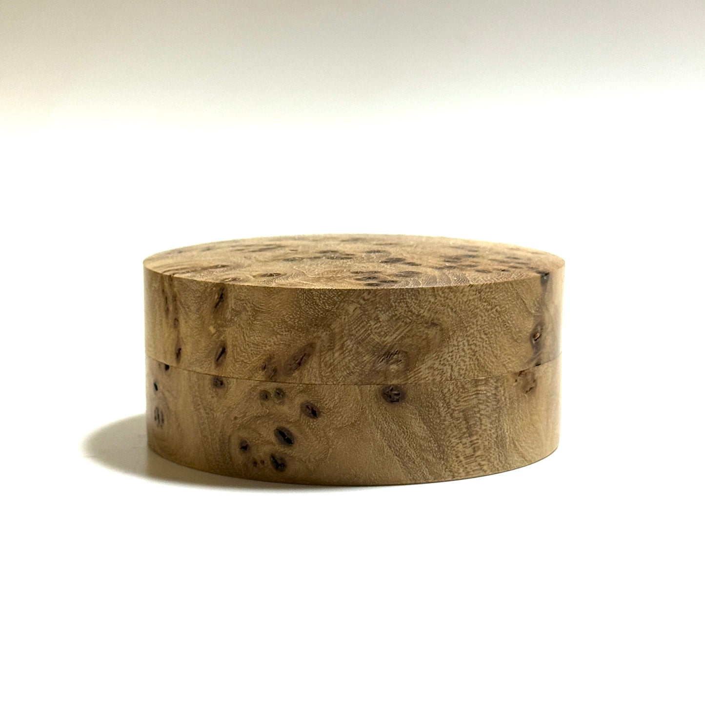Genuine Zelkova burl incense box, 70mm, top quality, straight-sided, one-touch type.