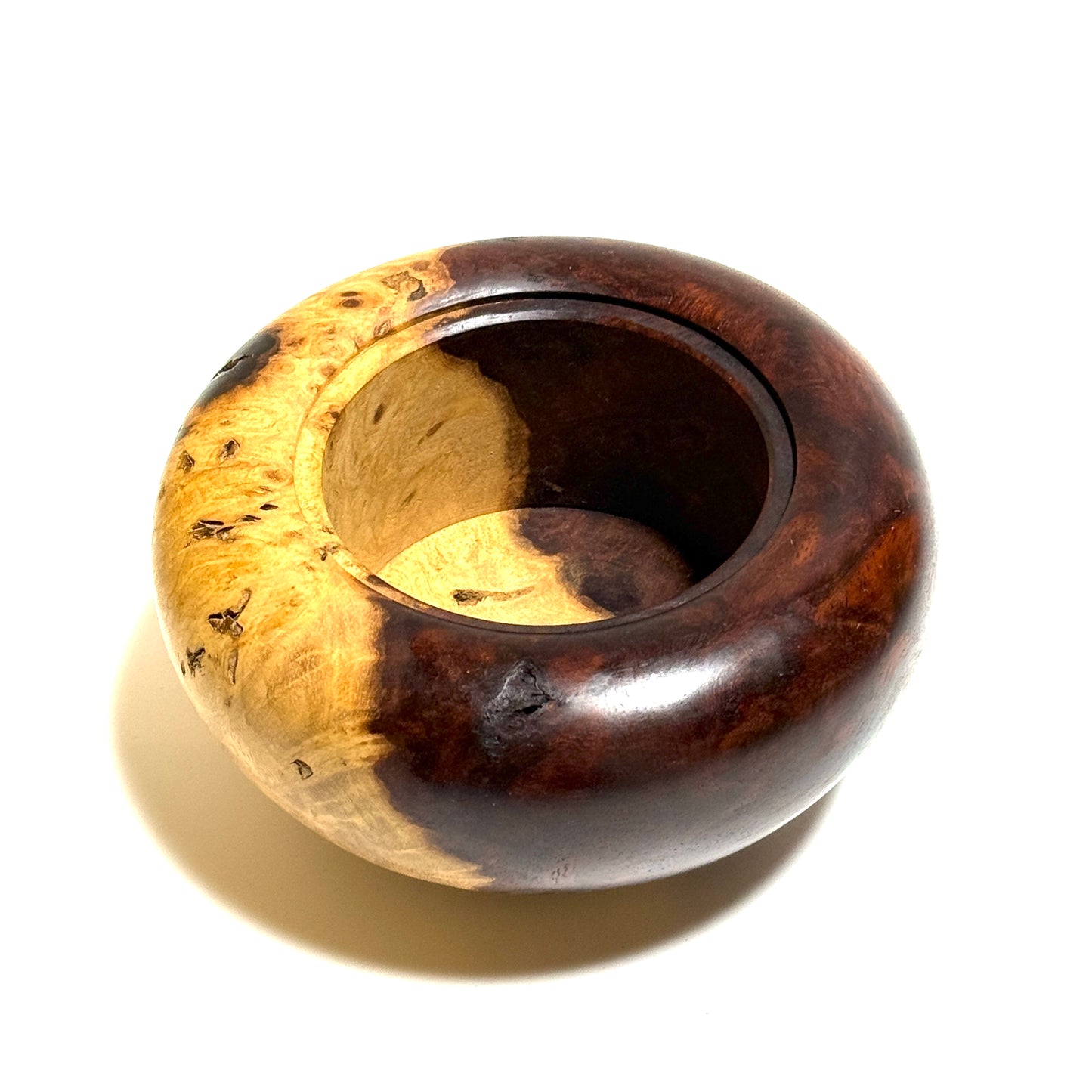 Genuine rosewood burl incense burner, 4 inches (120mm diameter), eight-headed, top quality.