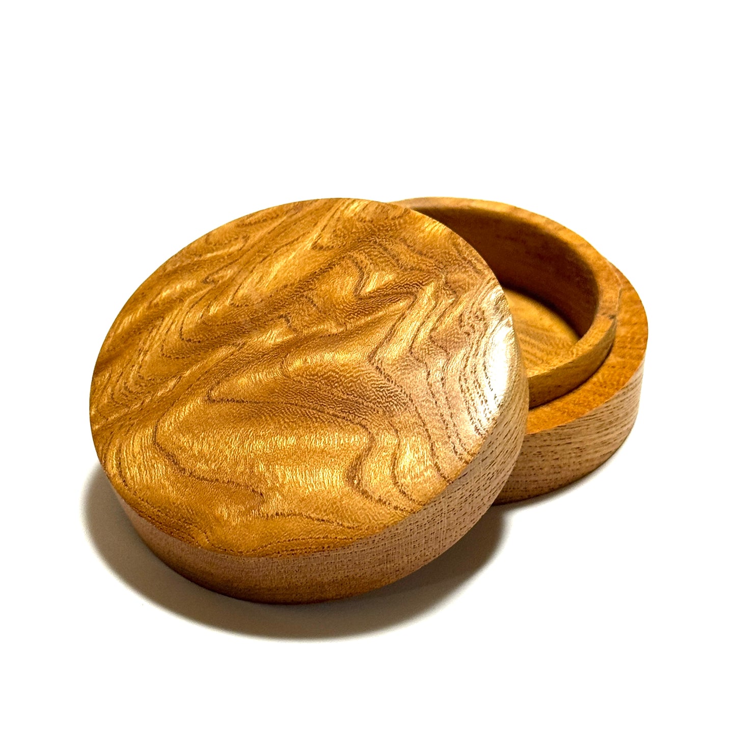 Japanese-made zelkova wood incense box, 70mm, straight-sided, one-touch type.