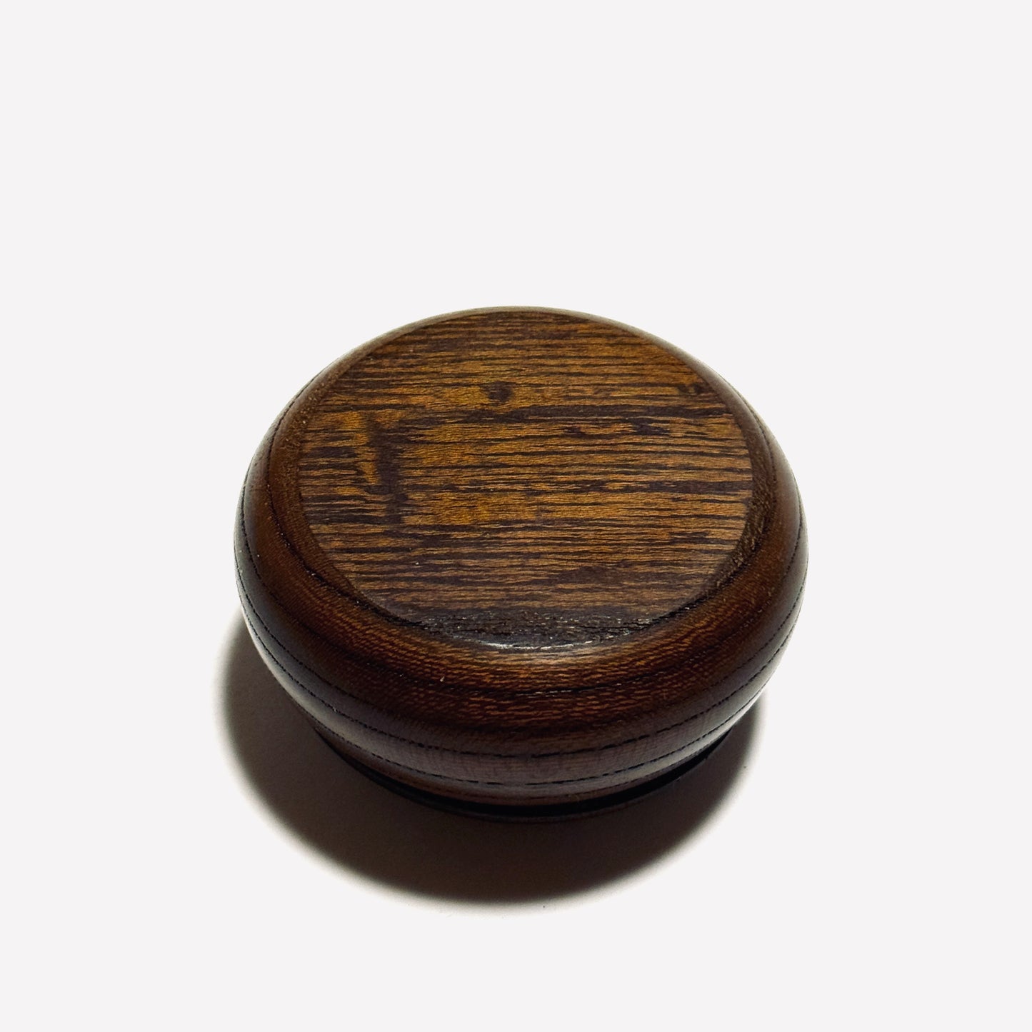 Ancient Zelkova wood incense box (oil finish), 60mm, bun shape, one-touch opening.