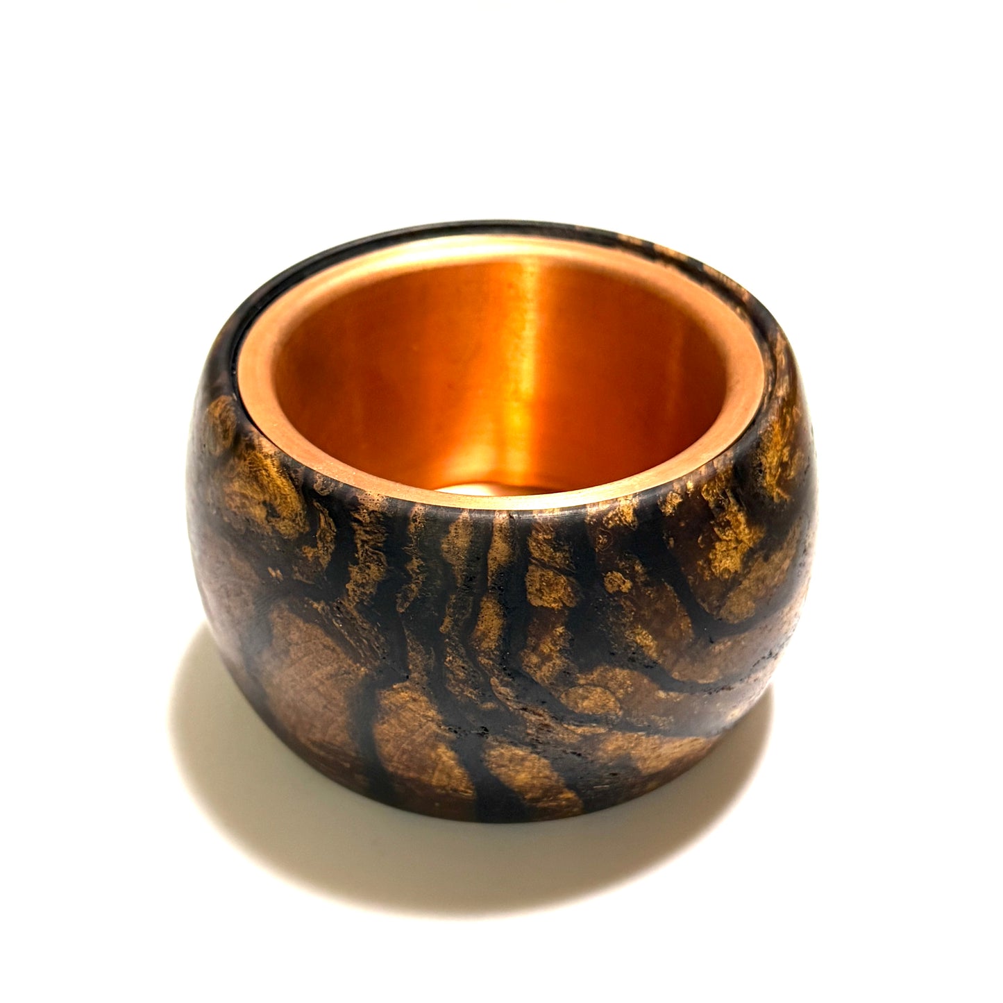 Black persimmon wood incense burner, titled "Genyo" (approximately 100mm in diameter)