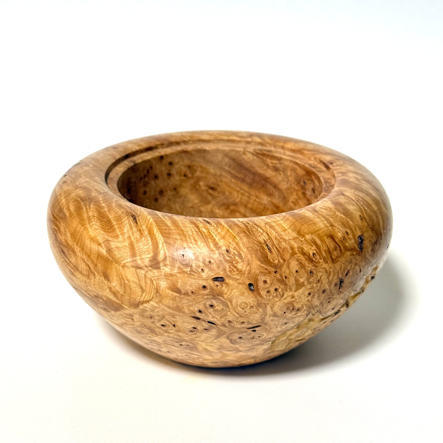 Golden maple burl incense burner, 4 inches (120mm diameter), eight-headed type, top quality.