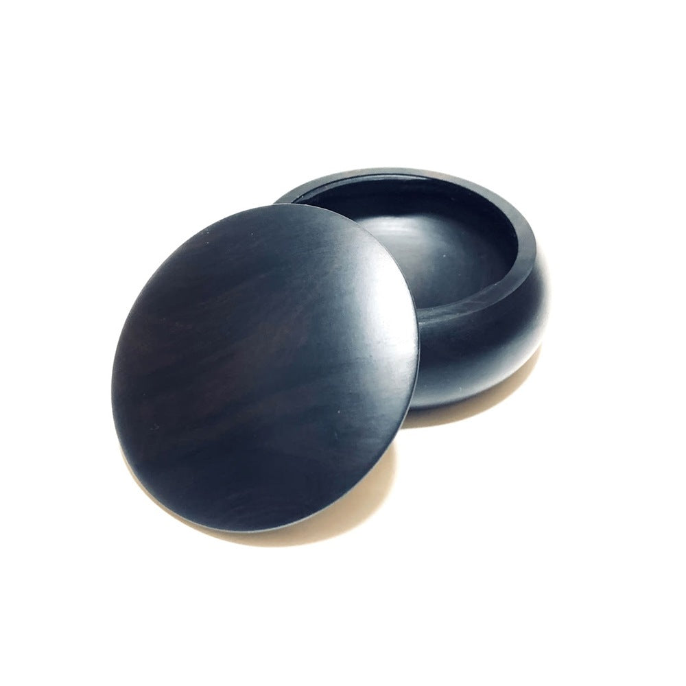 青黒檀の香合　70mm　まんじゅう型　1タッチ式