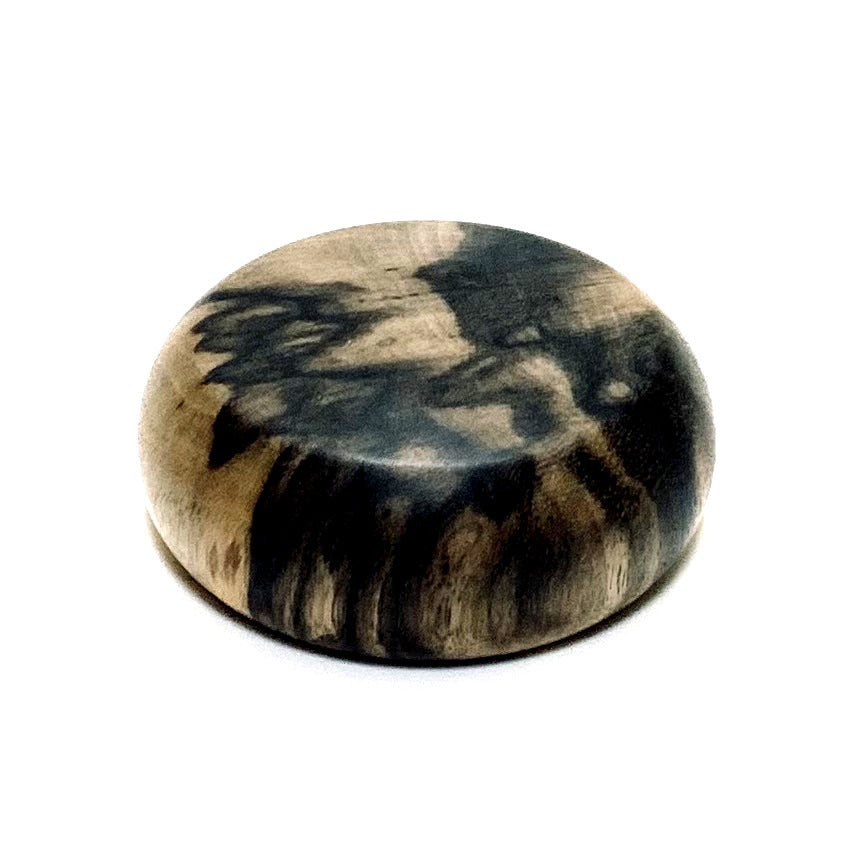 黒柿の香合　孔雀杢　60mm　極上　まんじゅう型　1タッチ式　無垢磨き仕上げ