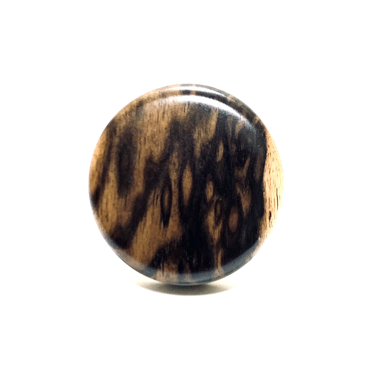 黒柿の香合　孔雀杢　60mm　千代型　1タッチ式　特上