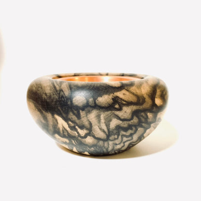 黒柿の香炉　4寸（120mm）頭八型　極上杢
