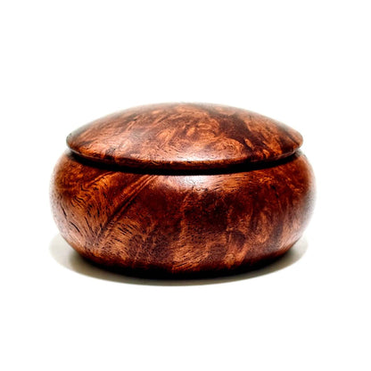 特価　花梨瘤の香合　大型80mm　まんじゅう型　1タッチ式