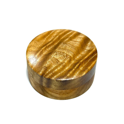 楠 虎目杢の香合　60mm　切立型　1タッチ式