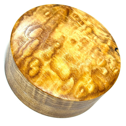 塩地玉杢の香合　大サイズ80mm　切立型　1タッチ式