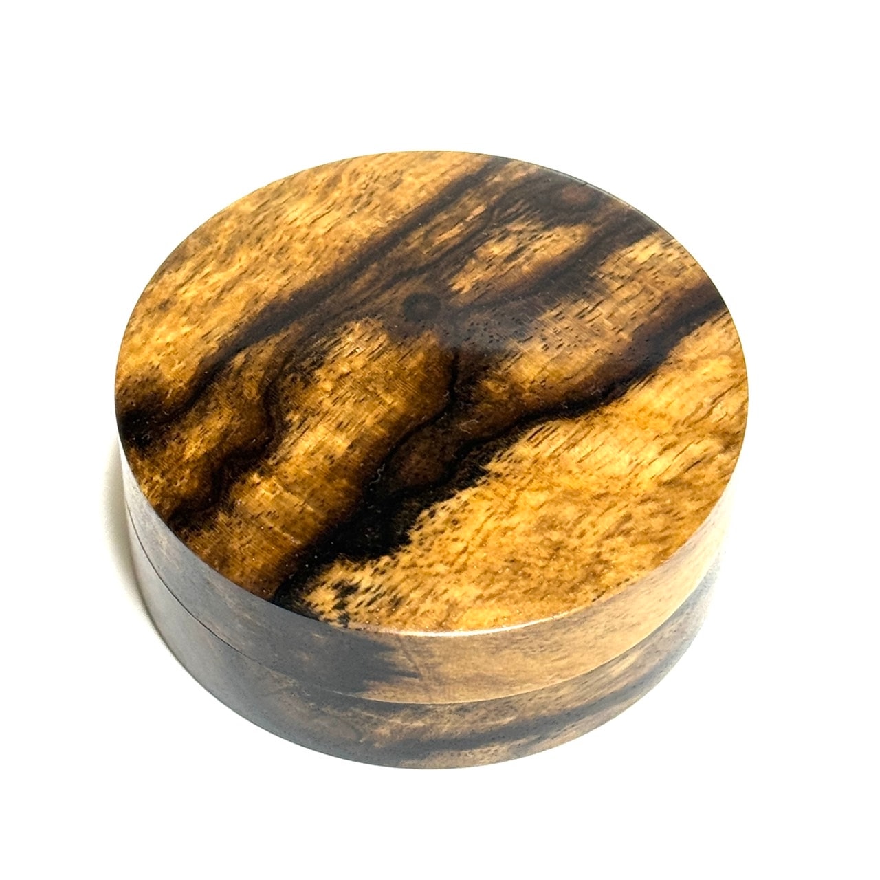 黒柿の香合　70mm　切立型　1タッチ式　標準杢