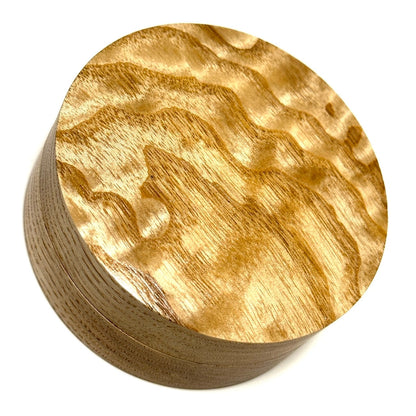 塩地玉杢の香合　70mm　切立型　1タッチ式