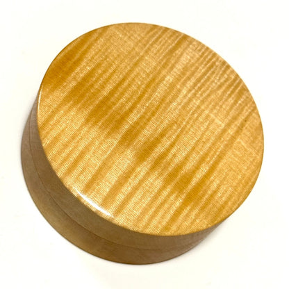 楓虎目杢の香合　70mm　切立型　1タッチ式　極上