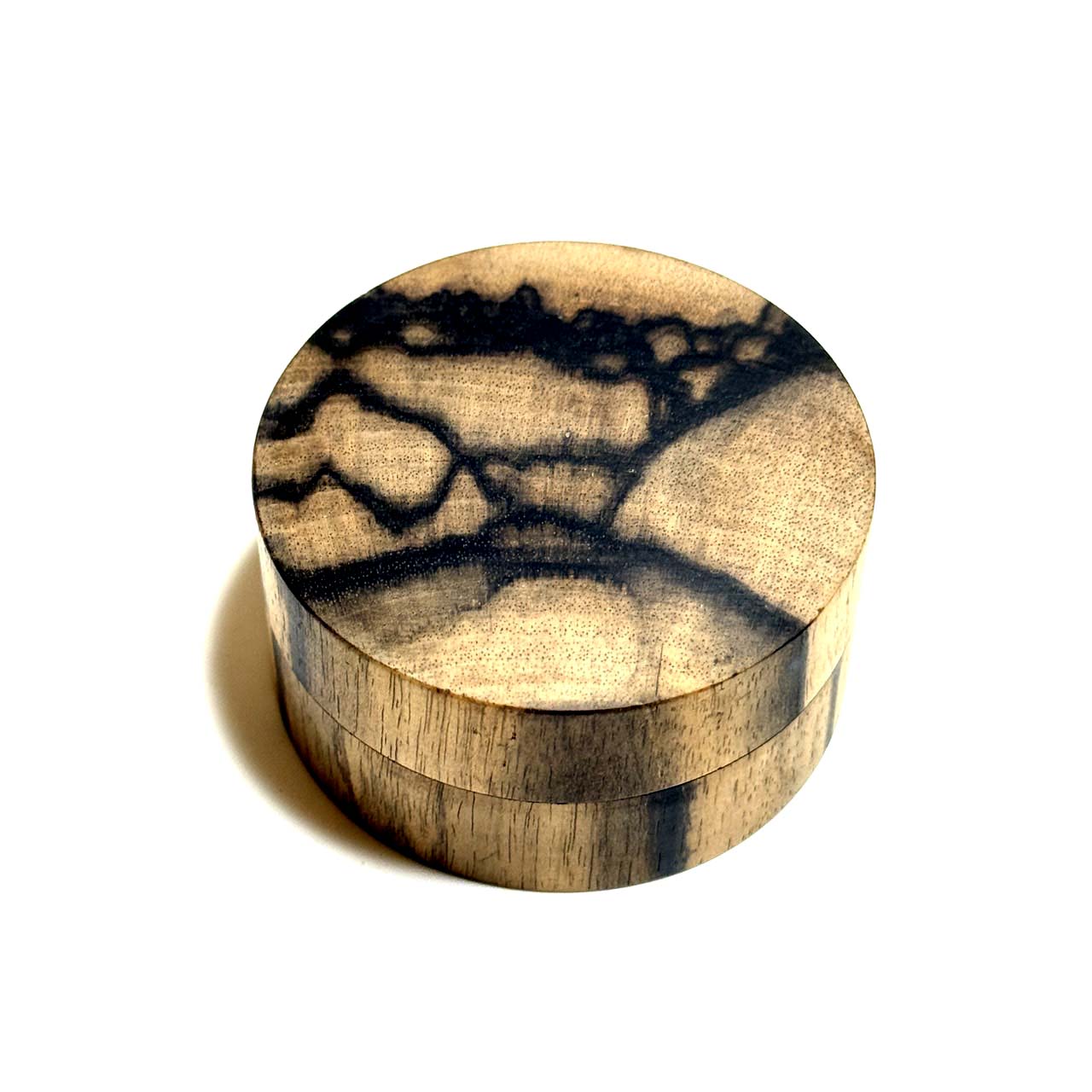 黒柿の香合　「縦木取り」　60mm　切立型　1タッチ式　極上