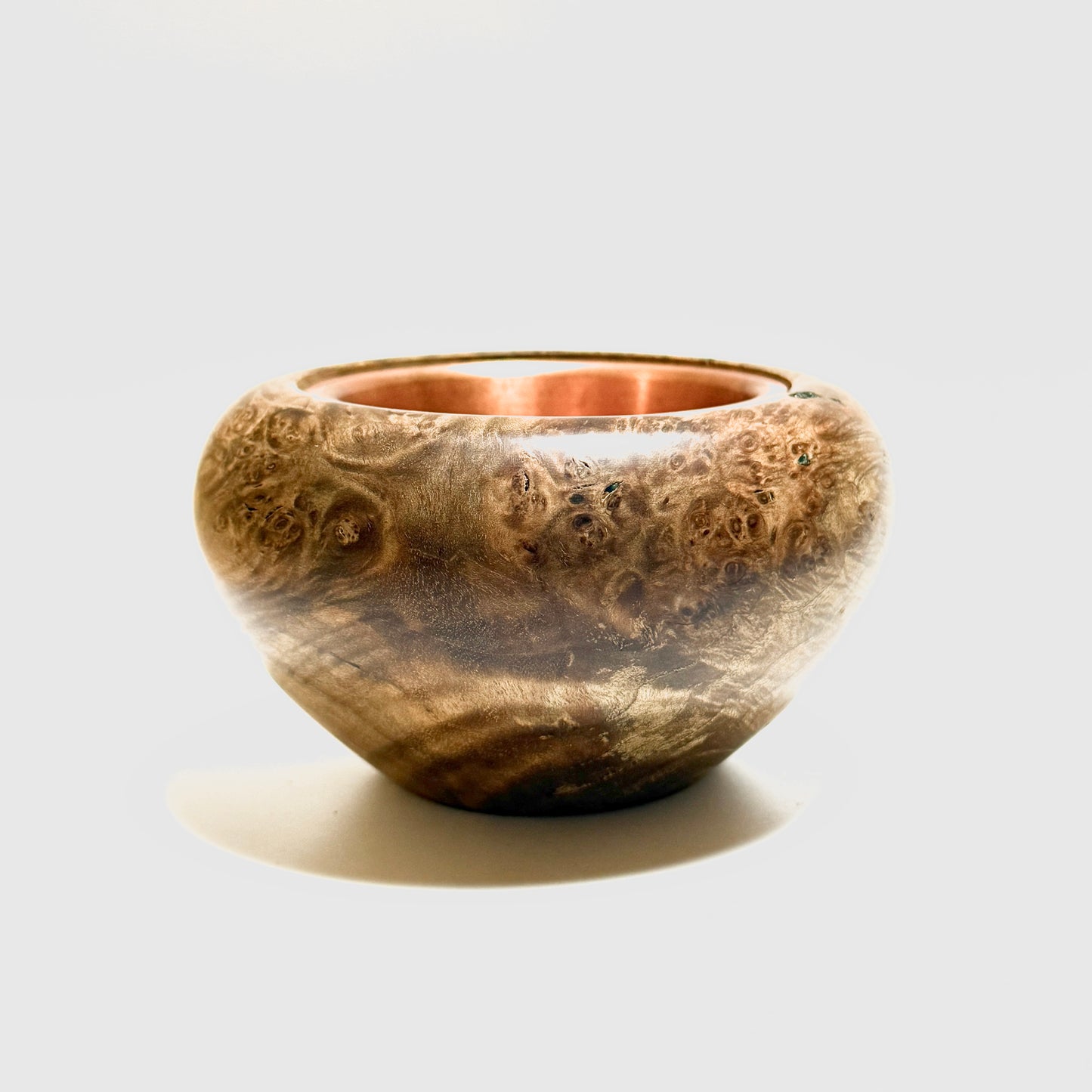 Maple burl incense burner, 4 inches (120mm diameter), top-grade, eight-headed design.