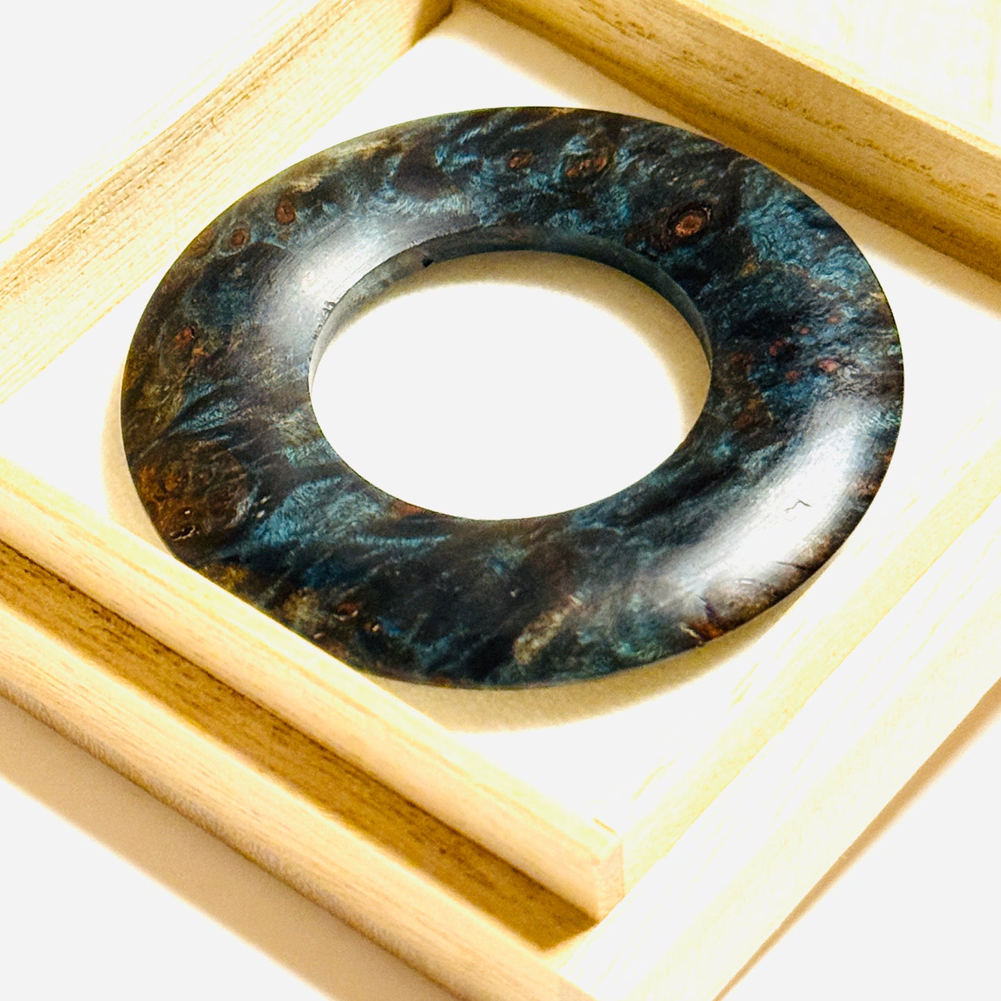 スタビライズド・ウッドの環（絡子環）花梨瘤使用　1寸8分（54mm ） 極上