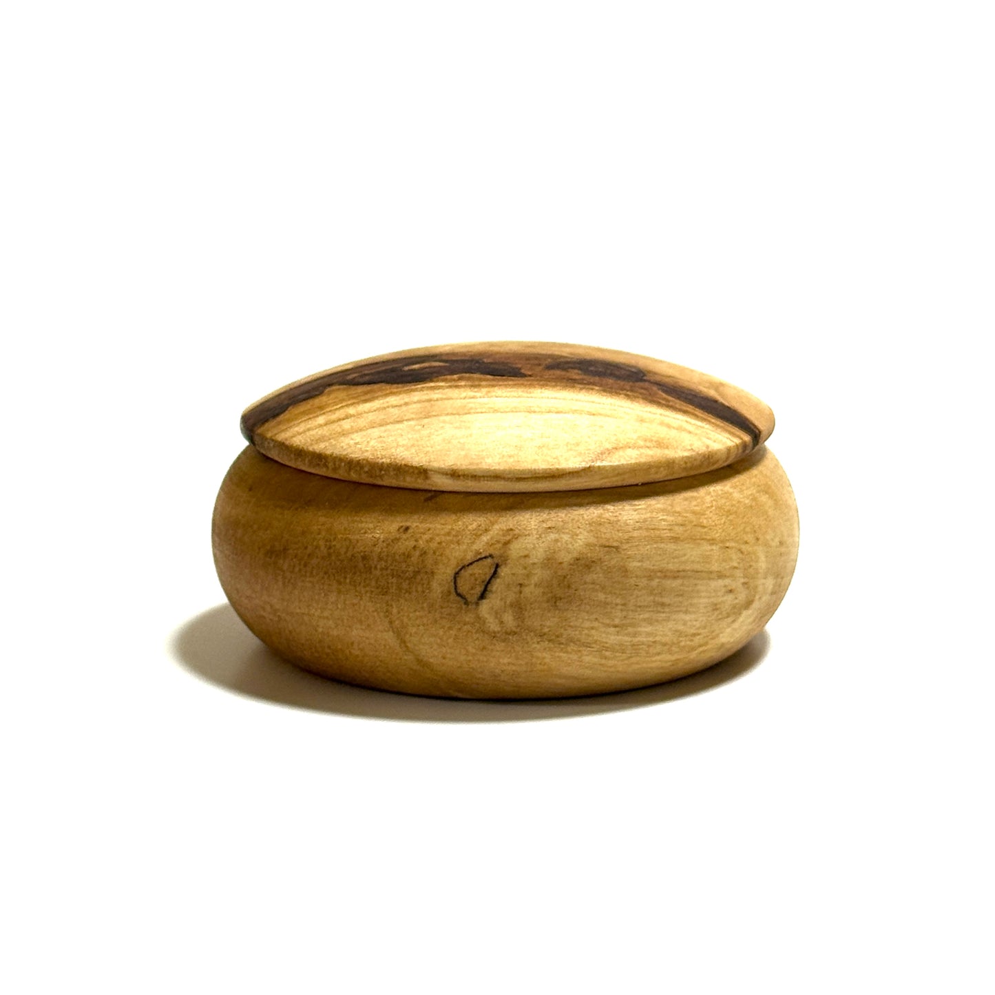 Tochigi wood incense box, knot-shaped, 60mm, bun-shaped, one-touch opening.