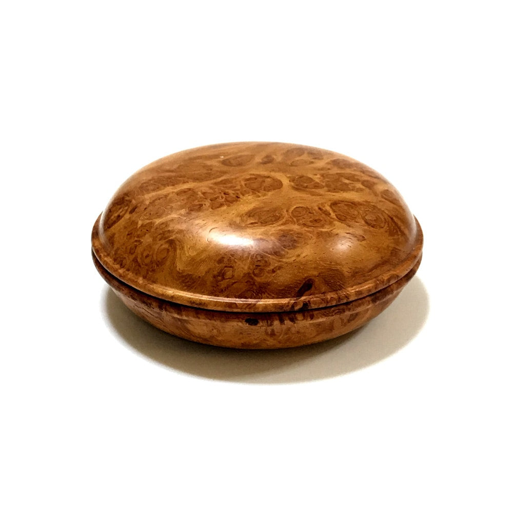 花梨瘤の香合　70mm　特上　はまぐり型　1タッチ式