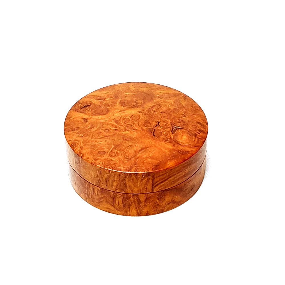 花梨瘤の香合　70mm　切立型　1タッチ式　特上