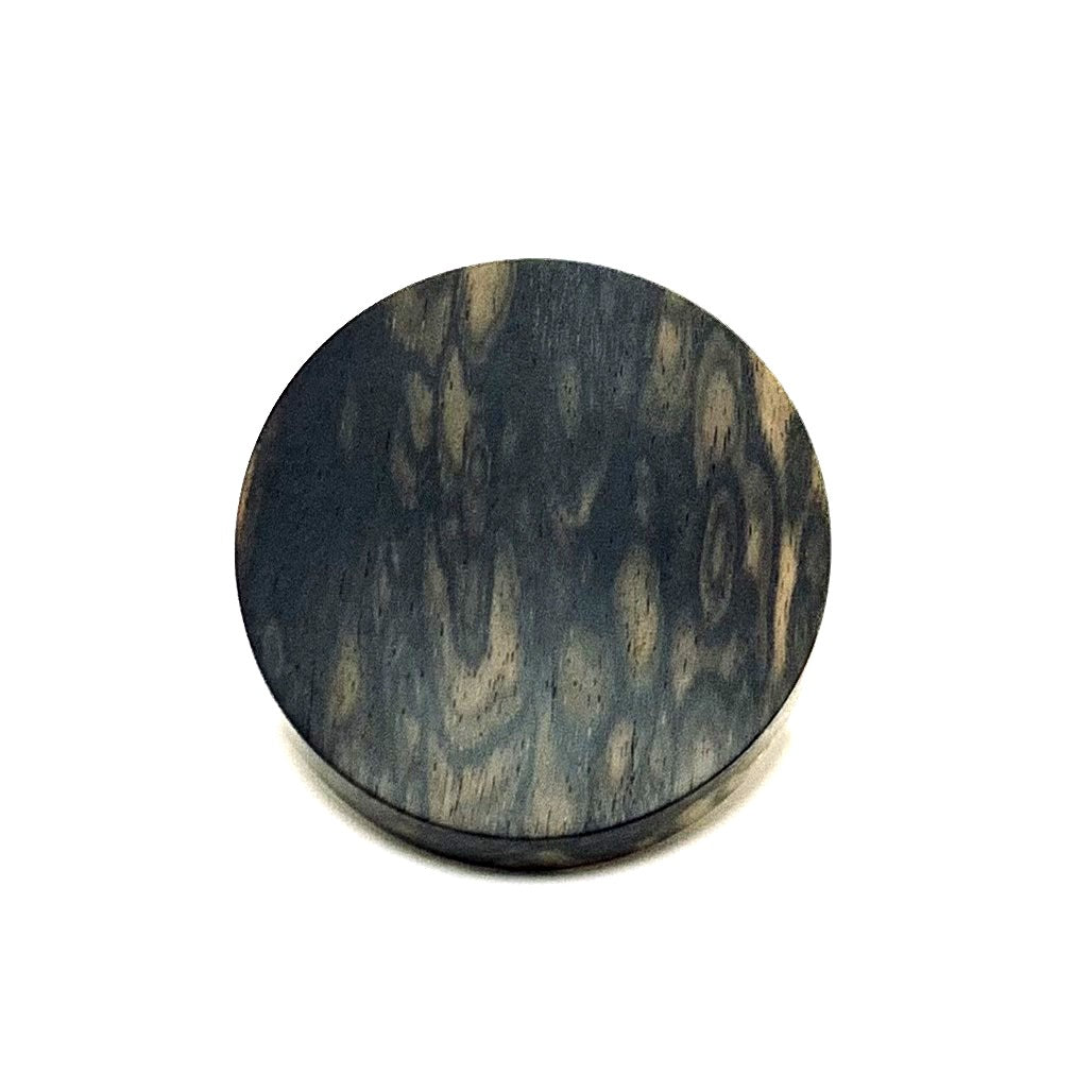 黒柿の香合　孔雀杢　70mm（高さ35mm）　極上　切立型　1タッチ式