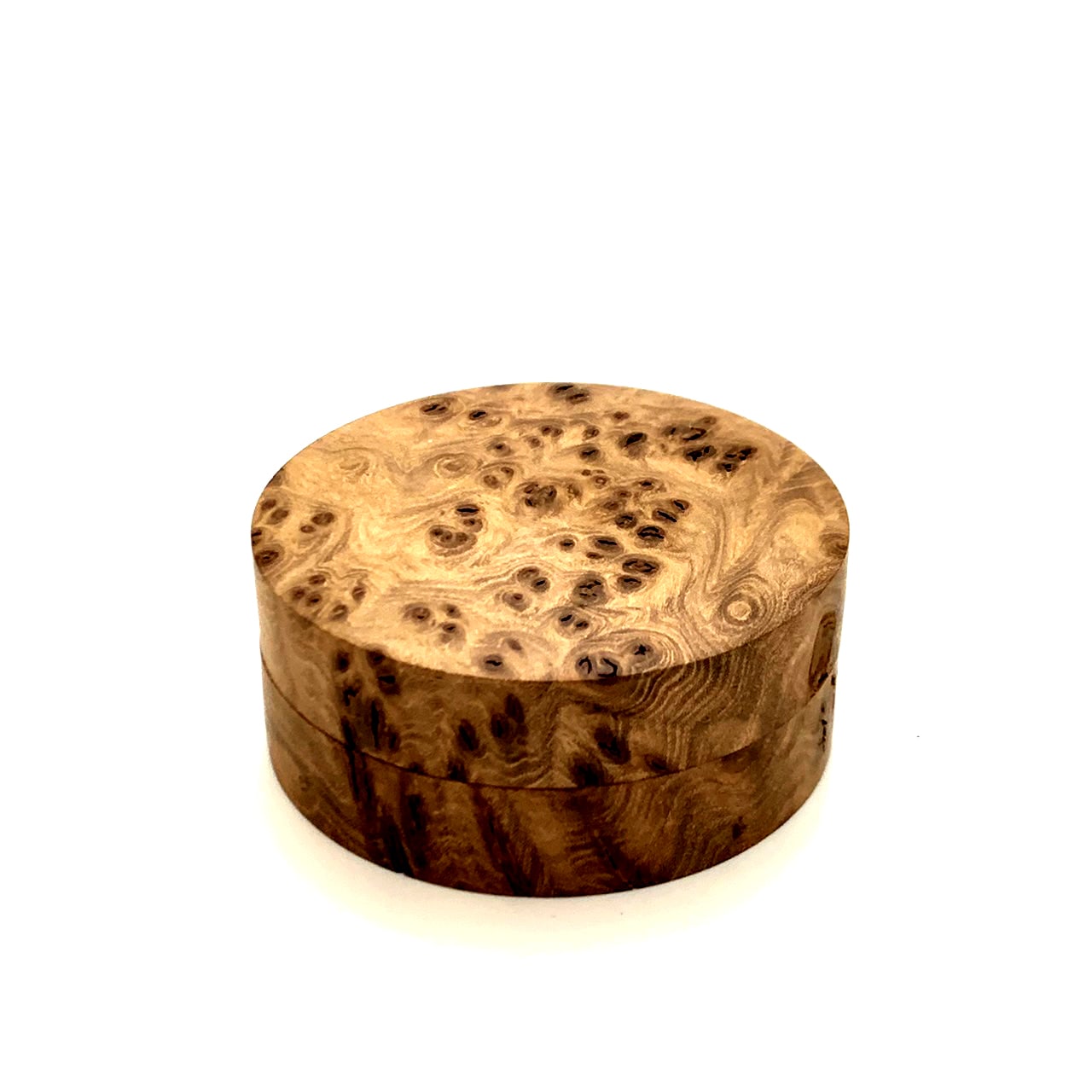本欅瘤杢の香合　70mm　極上　切立型　1タッチ式