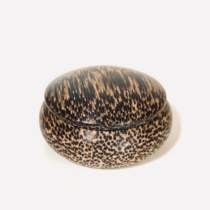 椰子の木（檳榔樹）の香合　60mm　まんじゅう型　1タッチ式