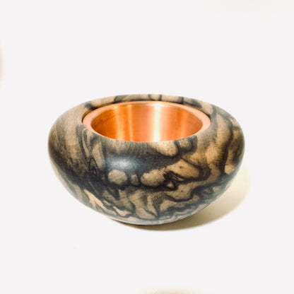 黒柿の香炉　4寸（120mm）頭八型　極上杢