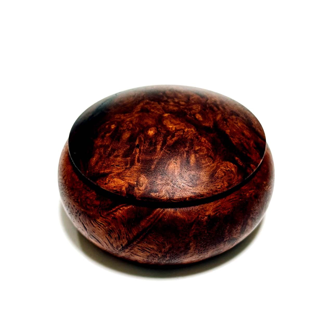 特価　花梨瘤の香合　大型80mm　まんじゅう型　1タッチ式
