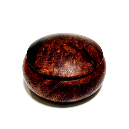 特価　花梨瘤の香合　大型80mm　まんじゅう型　1タッチ式