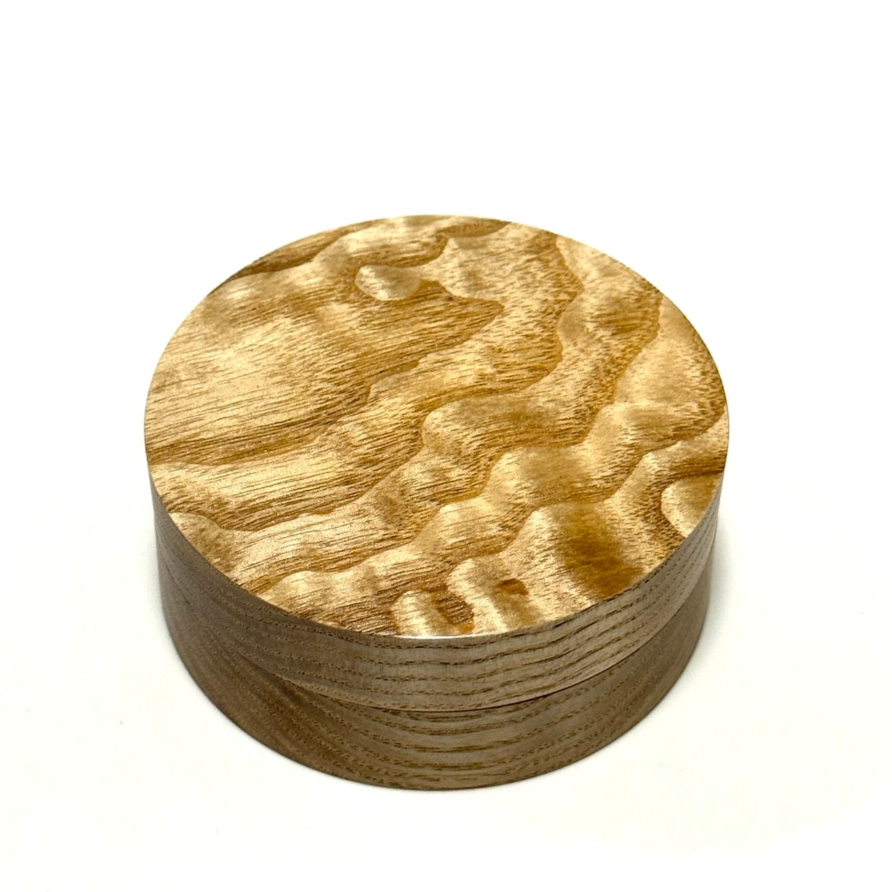 塩地玉杢の香合　70mm　切立型　1タッチ式