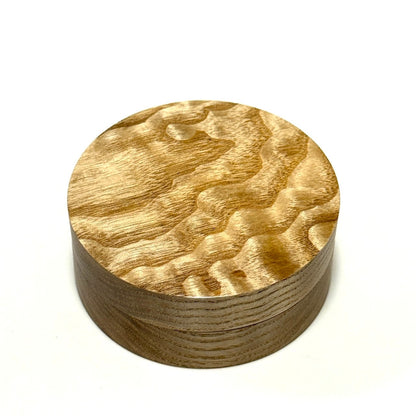 塩地玉杢の香合　70mm　切立型　1タッチ式