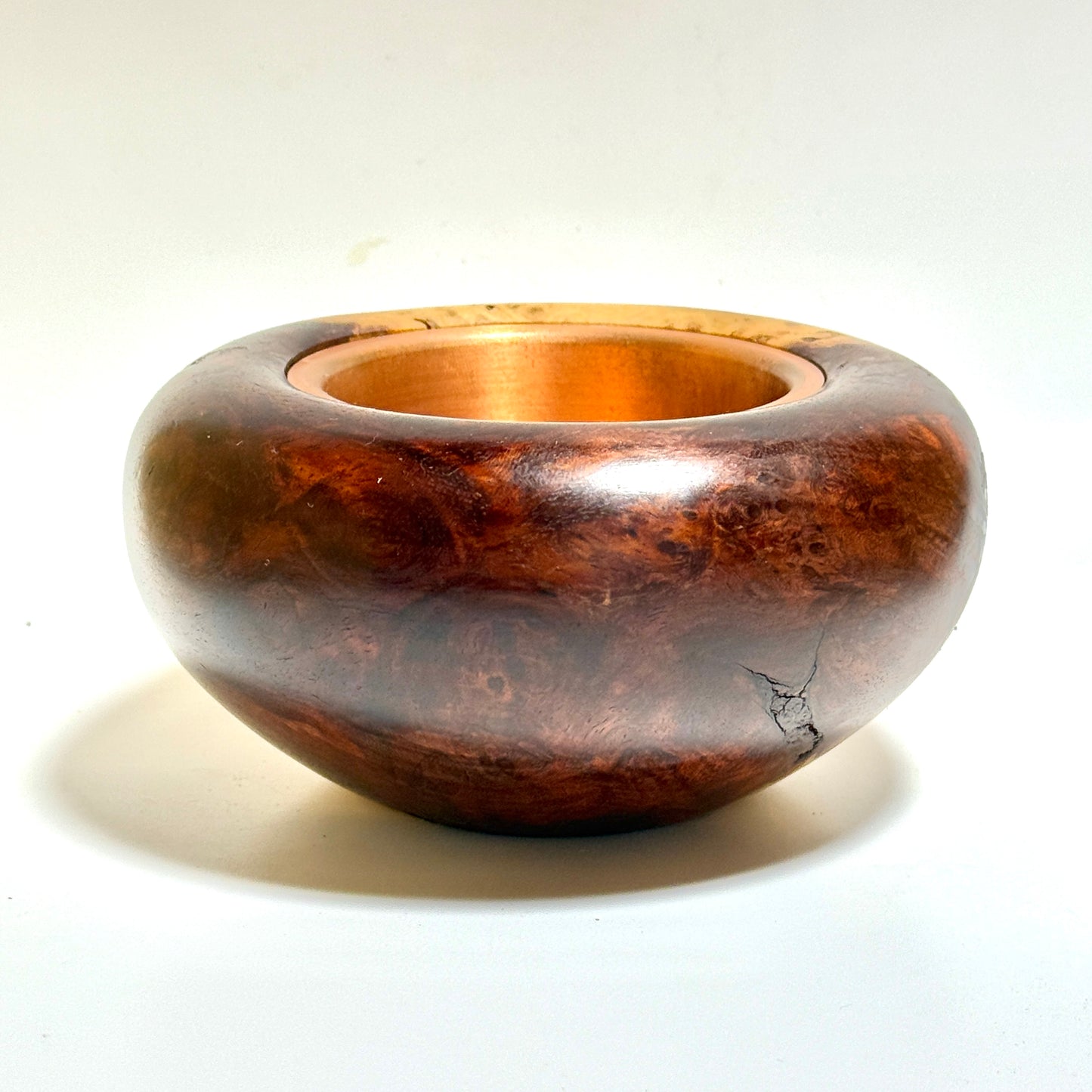 Genuine rosewood burl incense burner, 4 inches (120mm diameter), eight-headed, top quality.